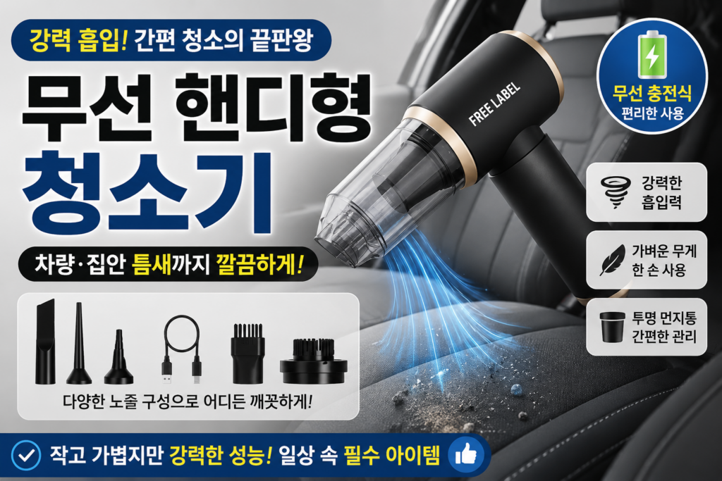  차량용 무선 핸디 청소기 블랙 LS-3000/LT-107 추천, 자동차 시트 틈새부터 집안 청소까지 활용법 제품 이미지
